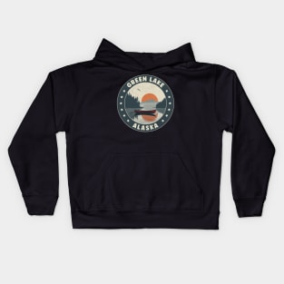 Green Lake Alaska Sunset Kids Hoodie